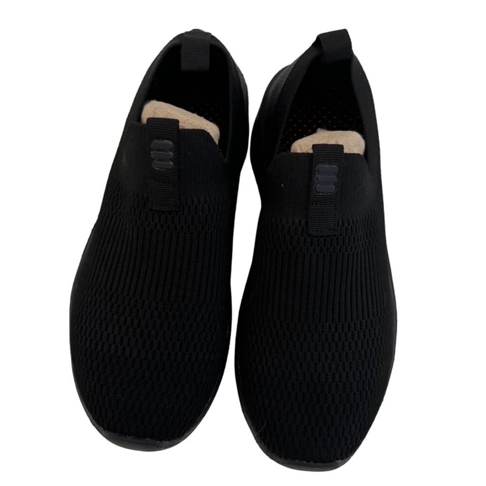 HUHV Healium Tech Stretch Knit Mens 5.5 Womens 8.5 Black Arch Step In NEW - Picture 10 of 10